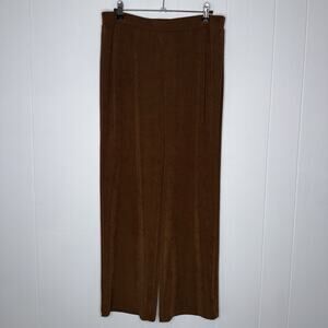Chico‘s Travelers Women’s Slinky Knit Pants Pull On Brown Bronze Size 1, Medium